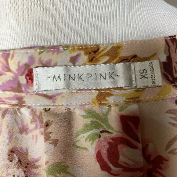 MINKPINK Antique Floral Pattern Blouse 3/4 Sleeves EUC - Picture 5 of 6